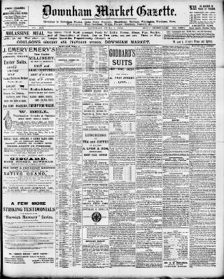 cover page of Downham Market Gazette published on April 2, 1904