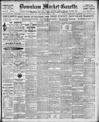cover page of Downham Market Gazette published on June 18, 1904