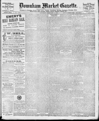cover page of Downham Market Gazette published on February 2, 1907