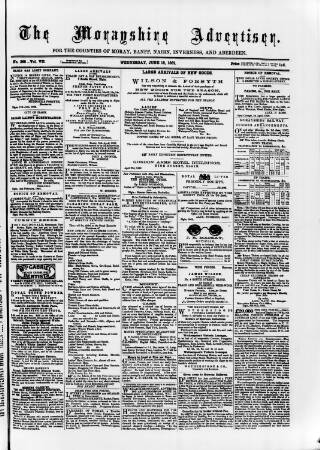 cover page of Morayshire Advertiser published on June 18, 1862