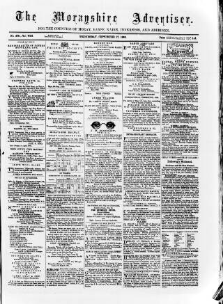 cover page of Morayshire Advertiser published on September 17, 1862
