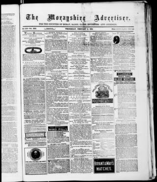 cover page of Morayshire Advertiser published on February 2, 1876