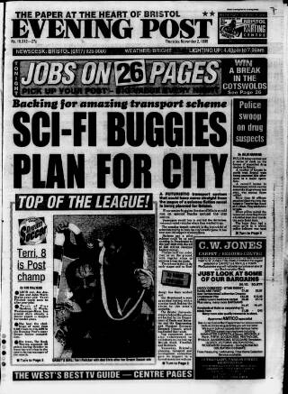 cover page of Bristol Evening Post published on November 2, 1995