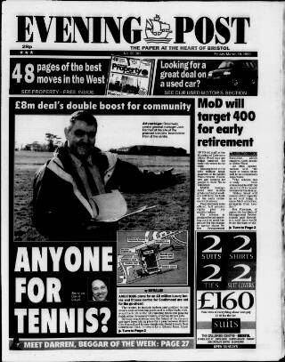 cover page of Bristol Evening Post published on March 19, 1999