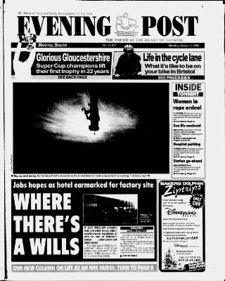 cover page of Bristol Evening Post published on August 2, 1999