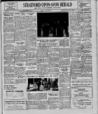 cover page of Stratford-upon-Avon Herald published on November 2, 1951