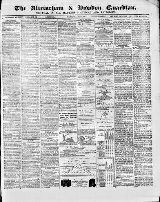 cover page of Altrincham, Bowdon & Hale Guardian published on May 2, 1877