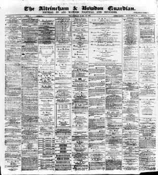 cover page of Altrincham, Bowdon & Hale Guardian published on June 18, 1884
