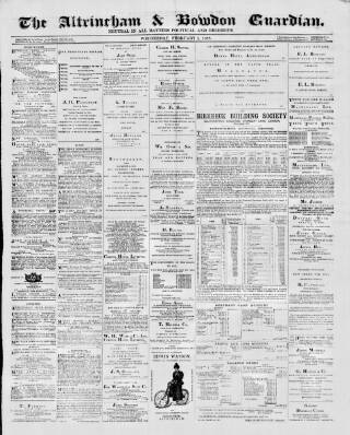 cover page of Altrincham, Bowdon & Hale Guardian published on February 2, 1898