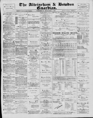 cover page of Altrincham, Bowdon & Hale Guardian published on November 2, 1898