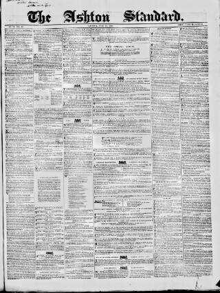 cover page of Ashton Standard published on June 18, 1859