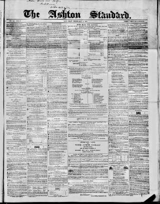cover page of Ashton Standard published on February 2, 1861