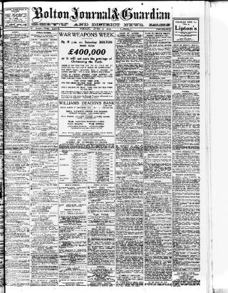 cover page of Bolton Journal & Guardian published on June 7, 1918
