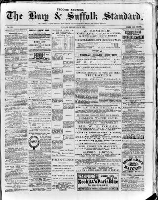 cover page of Bury & Suffolk Standard published on September 17, 1878