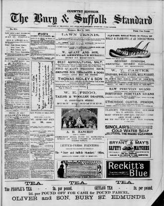cover page of Bury & Suffolk Standard published on May 4, 1886