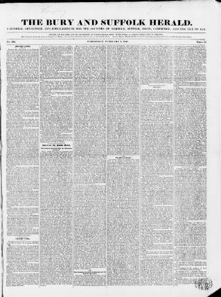 cover page of Bury and Suffolk Herald published on February 2, 1831