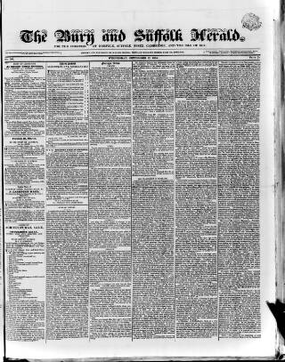 cover page of Bury and Suffolk Herald published on September 17, 1834