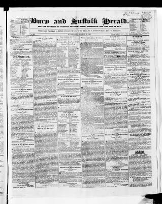 cover page of Bury and Suffolk Herald published on August 2, 1837
