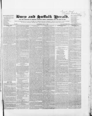 cover page of Bury and Suffolk Herald published on May 4, 1842