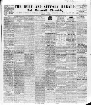 cover page of Bury and Suffolk Herald published on June 18, 1845