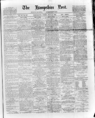 cover page of Hampshire Post and Southsea Observer published on June 18, 1880