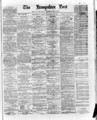 cover page of Hampshire Post and Southsea Observer published on November 2, 1883
