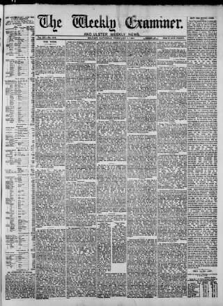 cover page of Weekly Examiner (Belfast) published on February 2, 1884