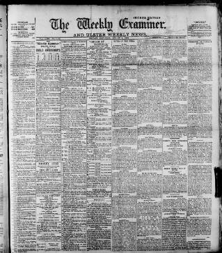 cover page of Weekly Examiner (Belfast) published on August 2, 1890