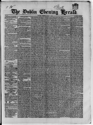 cover page of Dublin Evening Herald 1846 published on May 4, 1847