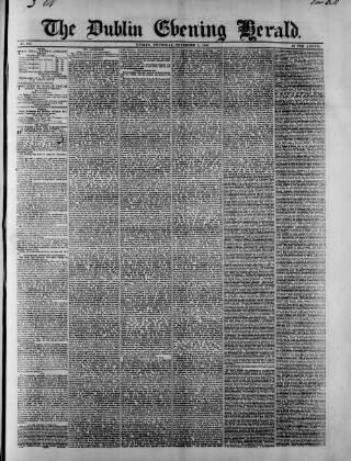 cover page of Dublin Evening Herald 1846 published on November 2, 1848