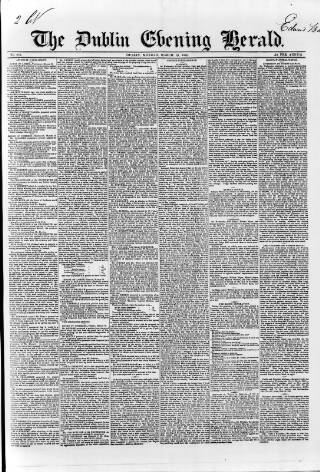 cover page of Dublin Evening Herald 1846 published on March 19, 1849