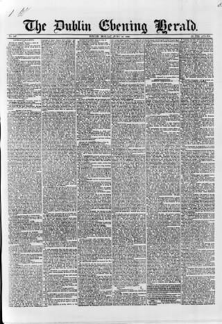 cover page of Dublin Evening Herald 1846 published on June 18, 1849