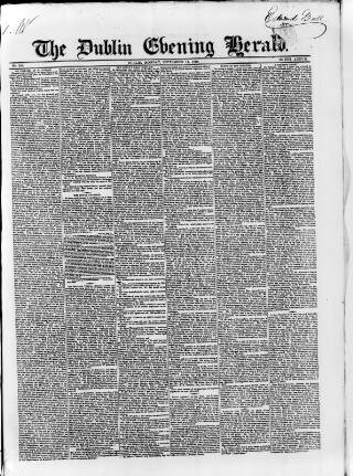 cover page of Dublin Evening Herald 1846 published on September 17, 1849