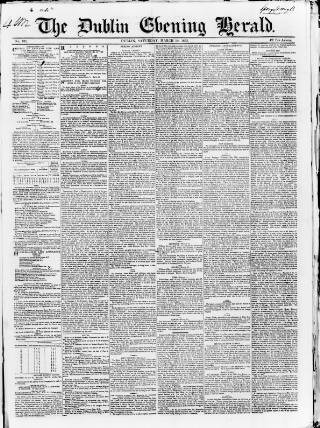 cover page of Dublin Evening Herald 1846 published on March 19, 1853
