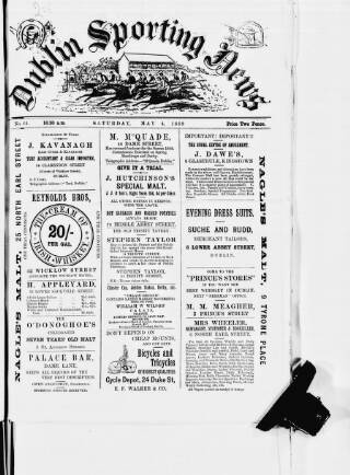 cover page of Dublin Sporting News published on May 4, 1889
