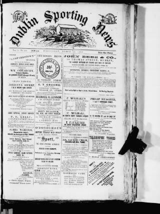 cover page of Dublin Sporting News published on March 19, 1890