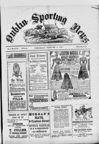 cover page of Dublin Sporting News published on February 2, 1898