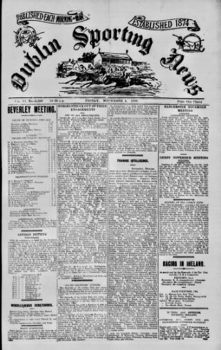 cover page of Dublin Sporting News published on November 2, 1900