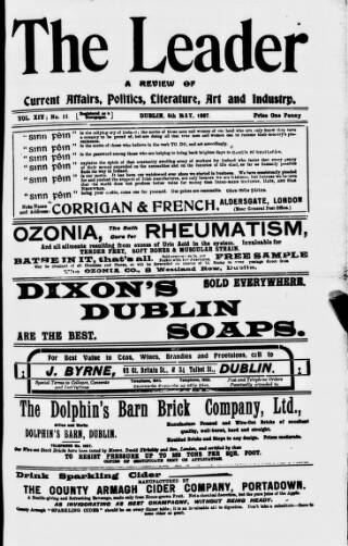 cover page of Dublin Leader published on May 4, 1907