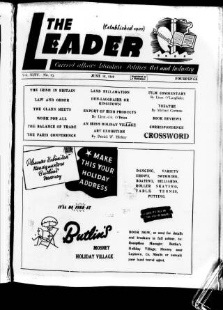 cover page of Dublin Leader published on June 18, 1949