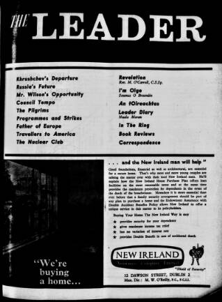 cover page of Dublin Leader published on November 2, 1964