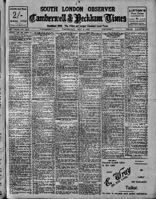 cover page of South London Observer published on May 4, 1921