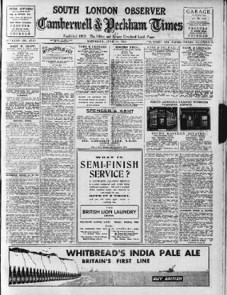 cover page of South London Observer published on June 18, 1932
