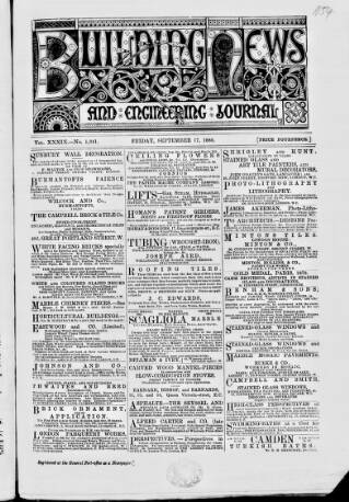 cover page of Building News published on September 17, 1880
