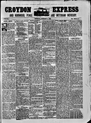 cover page of Croydon Express published on February 2, 1895