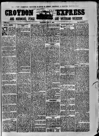 cover page of Croydon Express published on May 4, 1895