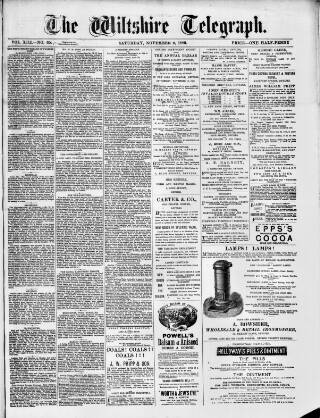 cover page of Wiltshire Telegraph published on November 2, 1889