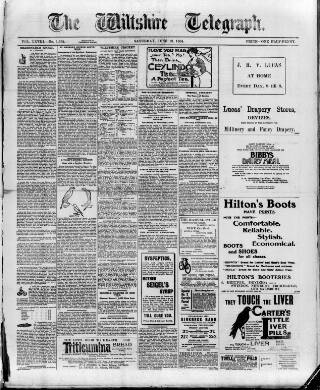 cover page of Wiltshire Telegraph published on June 18, 1904