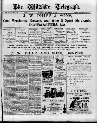 cover page of Wiltshire Telegraph published on September 17, 1904
