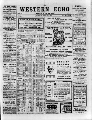 cover page of Western Echo published on June 18, 1910